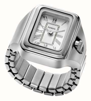 Fossil Damski zegarek w kształcie pierścionka raquel – srebrna tarcza / pasek ze stali nierdzewnej ES5344