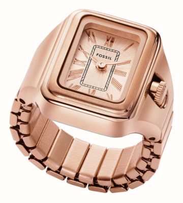 Fossil Damski zegarek pierścionkowy z raquelem – tarcza w kolorze różowego złota / pasek ze stali nierdzewnej w kolorze różowego złota ES5345