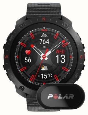 Polar Inteligentny zegarek sportowy Grit x2 pro premium z GPS, czarny, z czujnikiem h10 (s-l) 900110286