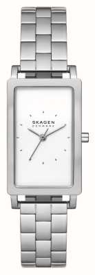 Skagen Damska biała tarcza Hagen (22 mm) i bransoleta ze stali nierdzewnej SKW3130