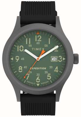 Timex Zwiadowca ekspedycyjny (40 mm), zielona tarcza i czarny gumowy pasek TW4B30200