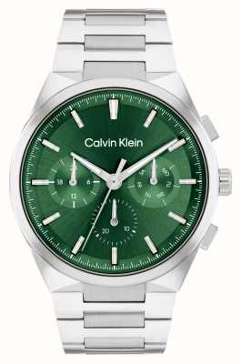 Calvin Klein Męska, wyróżniająca się (44 mm) zielona tarcza / bransoleta ze stali nierdzewnej 25200441
