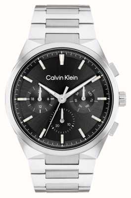 Calvin Klein Męska, wyróżniająca się czarna tarcza (44 mm) i bransoleta ze stali nierdzewnej 25200459