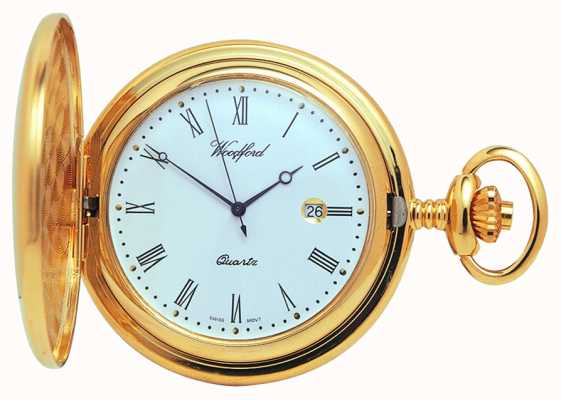 Woodford Pełny zegarek kieszonkowy ze złotym kwarcem myśliwego 1207