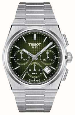 Tissot Męski automatyczny chronograf prx (42 mm) z zieloną tarczą i bransoletą ze stali nierdzewnej T1374271109100