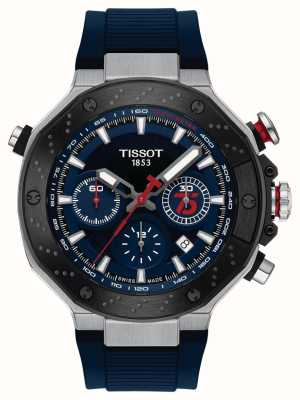 Tissot Automatyczny chronograf T-race motogp™ 2024 edycja limitowana (45 mm) niebieska tarcza / niebieski silikonowy pasek T1414272704100
