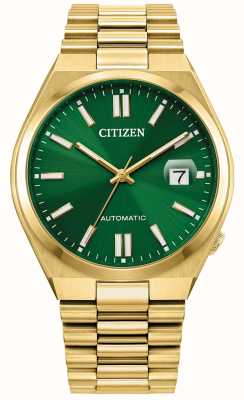 Citizen Zegarek automatyczny Tsuyosa / tarcza w kolorze słonecznej zieleni / bransoleta ze stali nierdzewnej w kolorze złotym NJ0152-51X