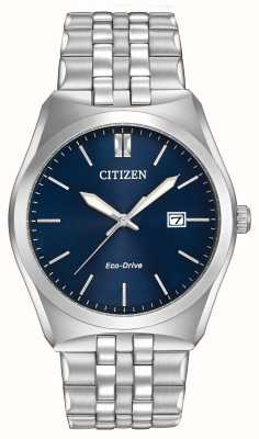 Citizen Męski zegarek corso eco-drive ze stali nierdzewnej z niebieską tarczą BM7330-59L