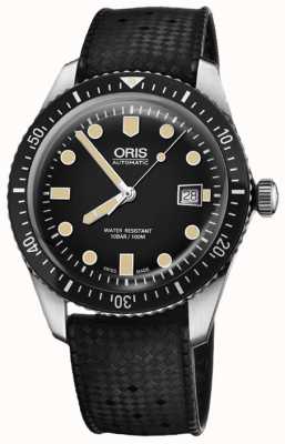 ORIS Divers sześćdziesiąt pięć automatycznych (42 mm) czarnej tarczy i czarnego gumowego paska 01 733 7720 4054-07 4 21 18