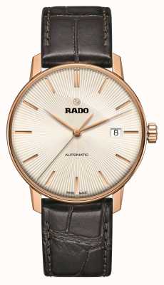 RADO Klasyczny automatyczny zegarek z brązowym skórzanym paskiem typu coupole R22861115