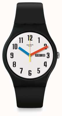 Swatch | nowy pan | zegarek podstawowy | czarny silikon | SO29B705