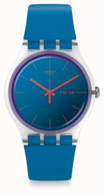 Swatch | nowy gent | zegarek polablue | niebieski silikonowy pasek | SO29K702-S14