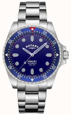 Rotary Męskie | Henley | automatyczne | niebieska tarcza | bransoletka ze stali nierdzewnej GB05136/05