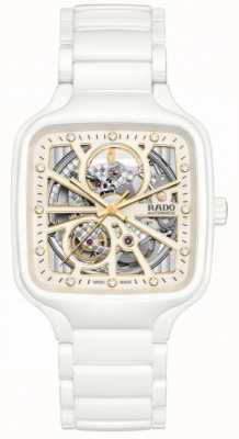 RADO Prawdziwy kwadratowy zegarek ceramiczny z otwartym sercem R27073702