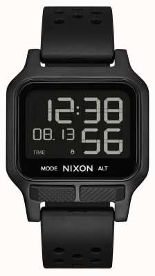Nixon Ciepło | Zegarek z całkowicie czarnym gumowym paskiem A1320-001