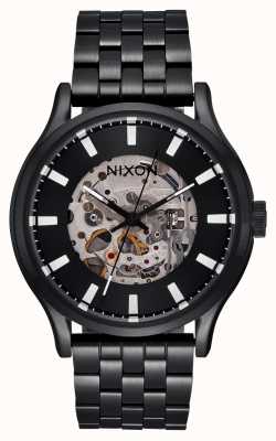 Nixon Spectra czarny monochromatyczny zegarek z tarczą szkieletową A1323-004