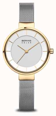 Bering Damski zegarek solarny złoty/srebrny 14631-024