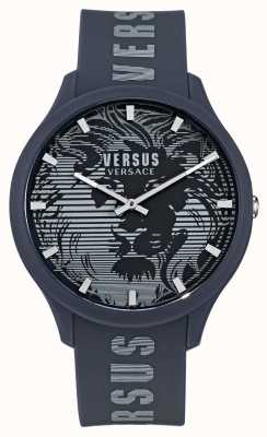 Versus Versace Męski zegarek domus z niebieskim silikonowym paskiem VSP1O0221