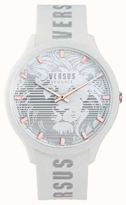 Versus Versace Męski zegarek domus z białym silikonowym paskiem VSP1O0421