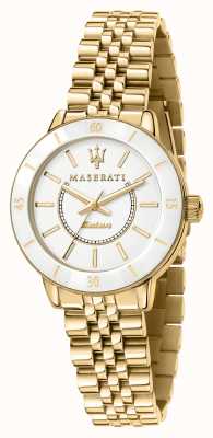 Maserati Pozłacany zegarek solarny dla kobiet R8853145502