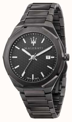 Maserati Męski, czarny, platerowany zegarek typu Stile 3h R8853142001