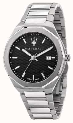 Maserati Męski zegarek z czarną tarczą w stylu 3h R8853142003