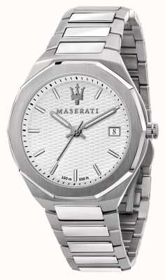Maserati Męski zegarek z białą tarczą 3h z danymi . R8853142005