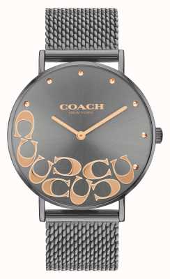 Coach Damski zegarek z bransoletą z szarej siateczki 14503825