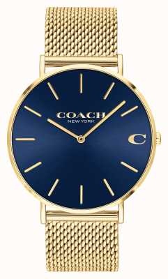 Coach | Karol | niebieska tarcza słońca | złota bransoletka z siatki | 14602551