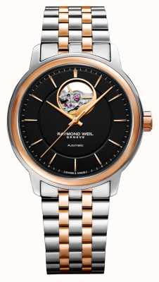 Raymond Weil Męski zegarek z dwoma odcieniami czarnej tarczy Maestro 2227-SP5-20021