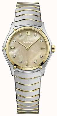 EBEL Sportowy klasyczny zegarek w podwójnej tonacji ze stali nierdzewnej / 18-karatowego żółtego złota 1216488A