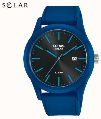 Lorus 42 mm niebieski silikonowy pasek do zegarka słonecznego RX305AX9