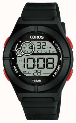 Lorus Damski zegarek cyfrowy czarny silikonowy pasek R2363NX9