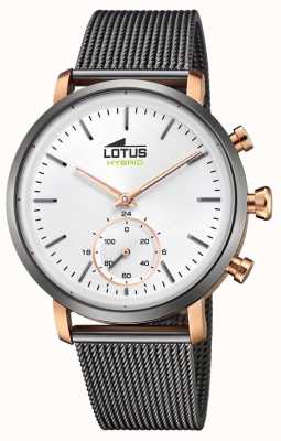 Lotus Połączony zegarek męski | biała tarcza | stalowa bransoletka z siatki L18805/1
