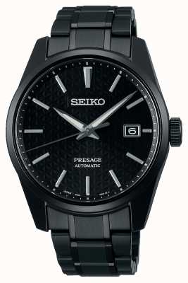 Seiko Presage z ostrymi krawędziami monochromatyczny czarny zegarek SPB229J1