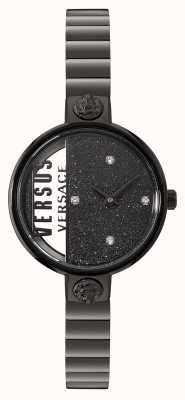 Versus Versace Zegarek z czarnym brokatem Rue denoyez VSPZV0521