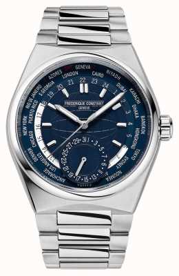 Frederique Constant Zegarek z niebieską tarczą Highlife z czasem światowym FC-718N4NH6B