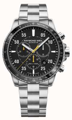 Raymond Weil Męski zegarek ze stali nierdzewnej tango 300 z czarną tarczą 8570-ST2-05207