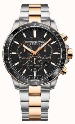 Raymond Weil Męski zegarek z dwukolorową czarną tarczą tango 300 8570-SP5-20001