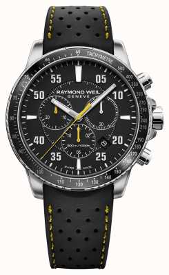 Raymond Weil Męski zegarek z czarnym i żółtym gumowym paskiem tango 8570-SR2-05207