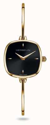 Herbelin Fil damski zegarek z czarną tarczą ze złota bransoletka z pvd 17207/BP14