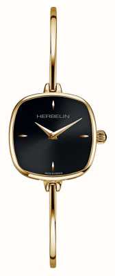 Herbelin Fil damski zegarek z czarną tarczą ze złota bransoletka z pvd 17207BP14
