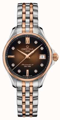 Certina Ds Action Diamond Set Brązowy zegarek z tarczą C0322072229600