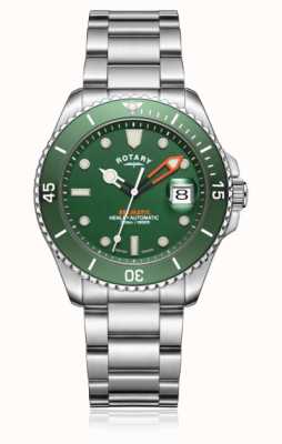 Rotary Męski automatyczny zegarek z zieloną tarczą henley seamatic GB05430/24