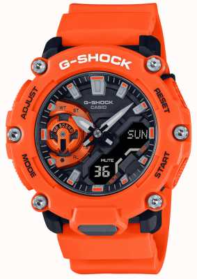 Casio Pomarańczowy zegarek z osłoną rdzenia węglowego G-shock GA-2200M-4AER