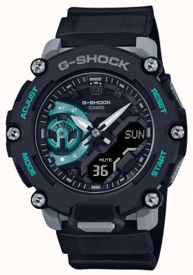 Casio Czarny i turkusowy zegarek G-shock carbon core guard GA-2200M-1AER