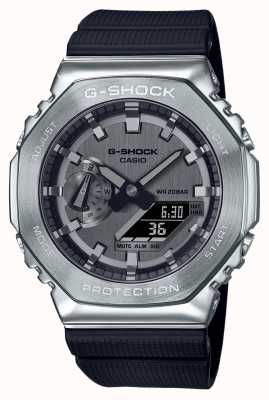 Casio Zegarek z paskiem z żywicy G-shock ze stali nierdzewnej GM-2100-1AER