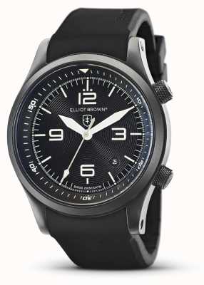 Elliot Brown Canford | czarna tarcza | zegarek z czarnym gumowym paskiem 202-004-R06