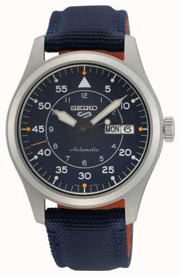Seiko 5 sportowych wojskowych „flieger” automatyczny niebieski zegarek z niebieskim paskiem SRPH31K1