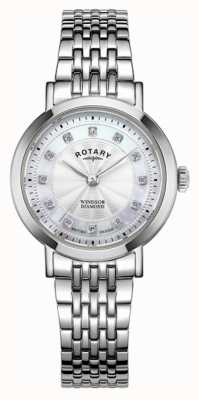 Rotary Damski zegarek z wysadzanym diamentami windsor LB05420/41/D